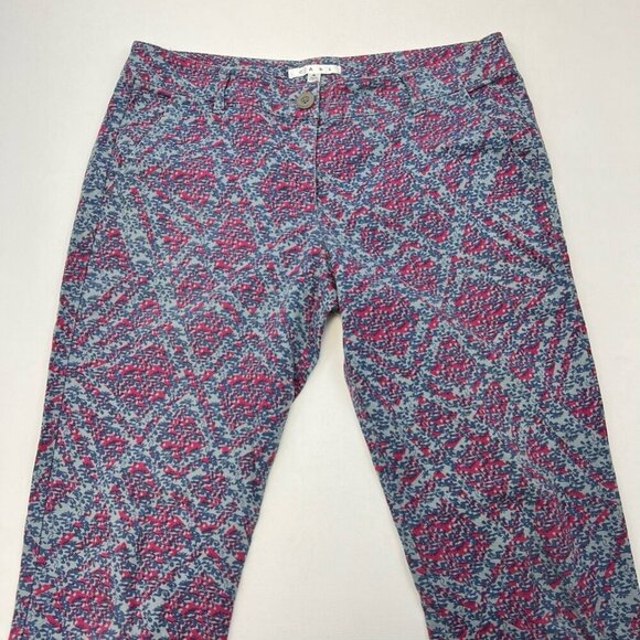 Cabi Womens Palm Beach Ankle Skinny Pants 806 Multicolor Floral Mid Rise Zip 8 - Picture 2 of 10